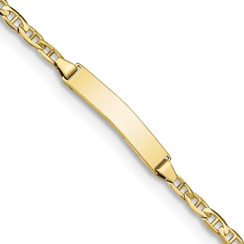 10k Yellow Gold Anchor Link ID Bracelet, 7" (W-4.01mm)