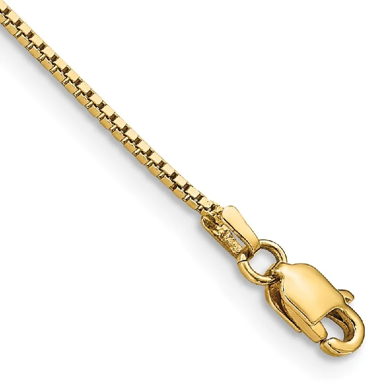 14k Yellow Gold 0.95mm Box Chain Bracelet, 7"