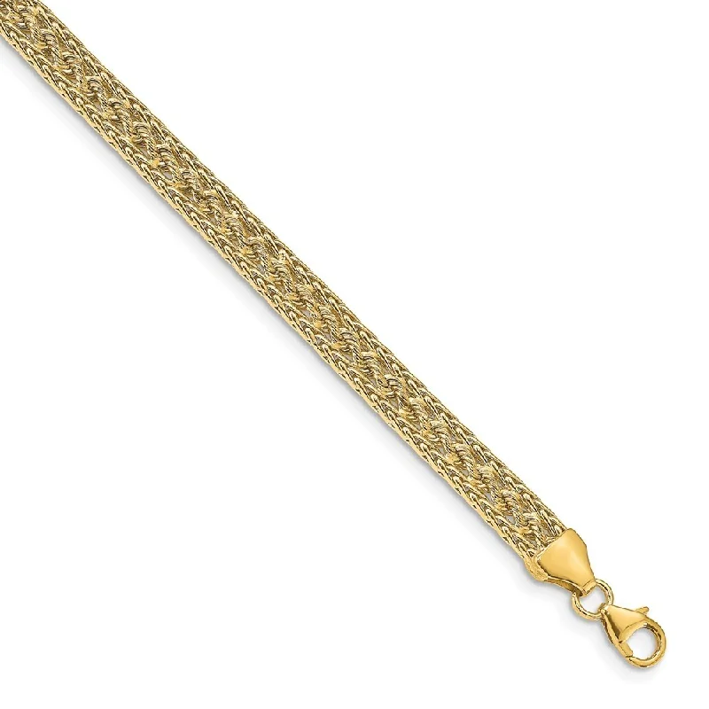 14k Yellow Gold 5.4mm Fancy Bracelet, 7.5"