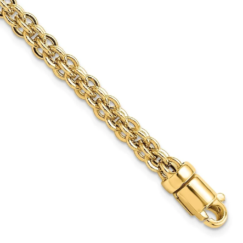 14k Yellow Gold Fancy Link Bracelet, 7.5" (W-4.9mm)