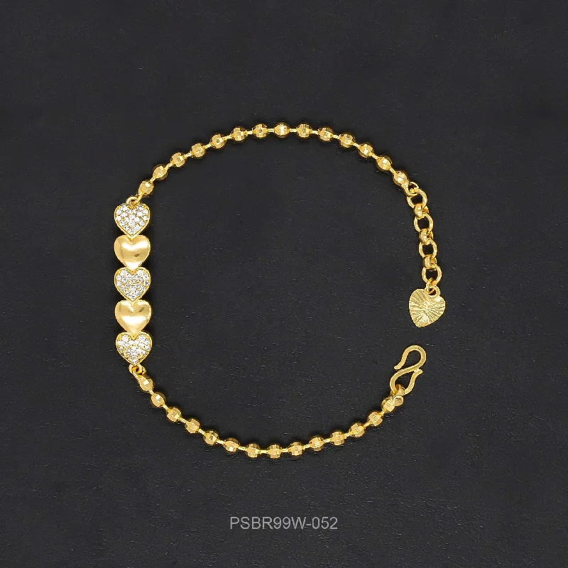 24ct Heavy Gold Plated Stone Bracelet Bangle PSBR99W-052