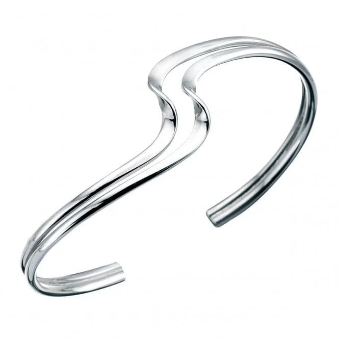 Elements Silver Double Wave Torq Style Bangle B480