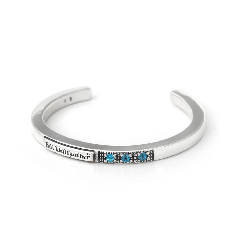 BWL Bracelet -Square Smooth Bangle with 3 Stones