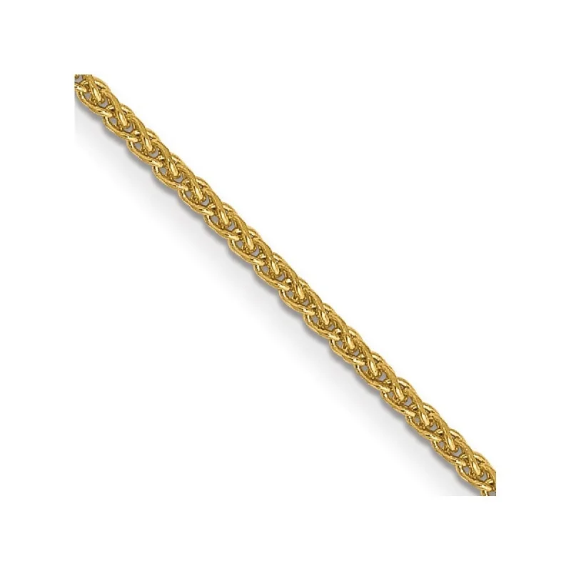 Curata 14k Yellow Gold Lobster Claw Closure 1mm Solid Sparkle Cut Spiga Chain Bracelet