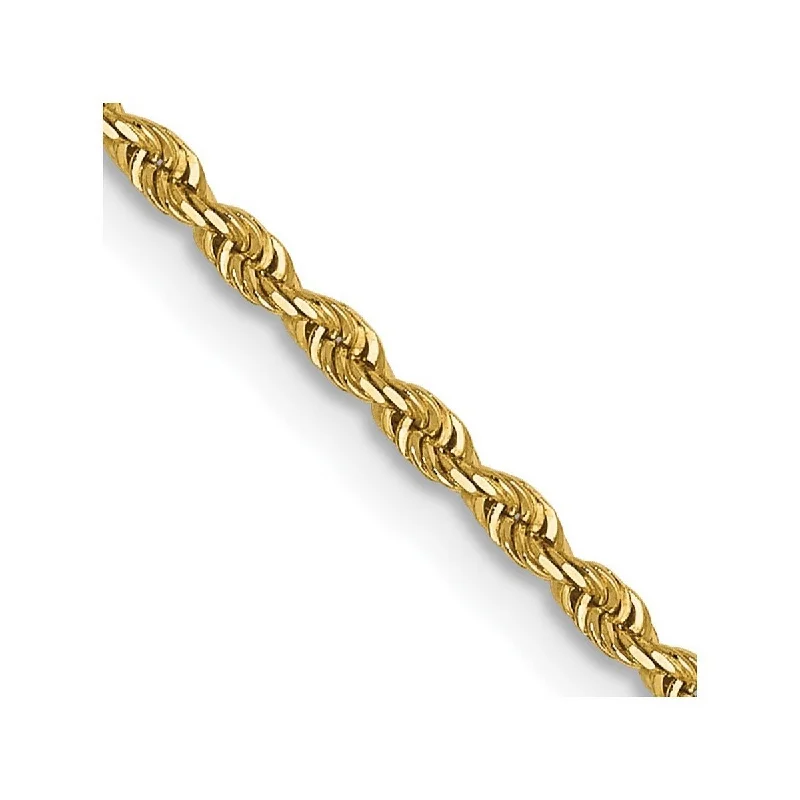 Curata 14k Yellow Gold Lobster Claw Closure Valu plus 1.3mm Sparkle Cut Chain Bracelet