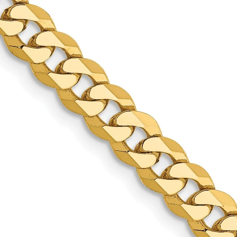 Curata 14k Yellow Gold Solid Polished 4.6mm Beveled Curb Chain Bracelet Lobster Claw