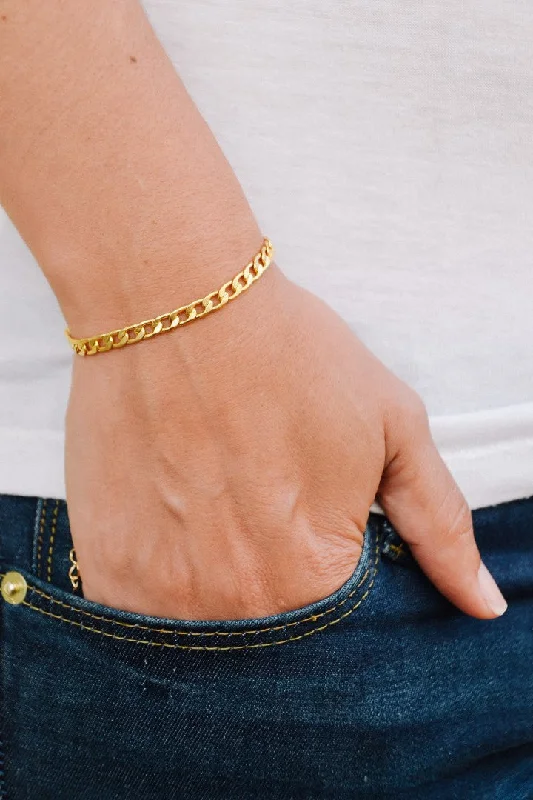 Gold plated chain bracelet for women, gift for her