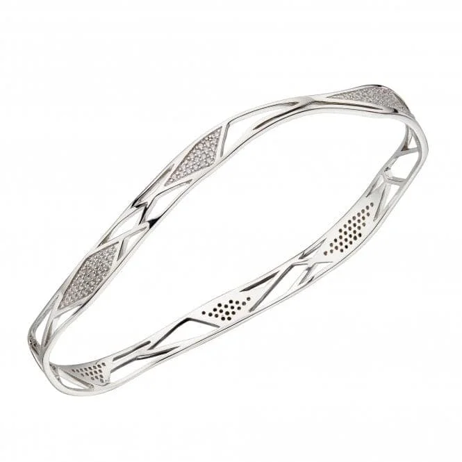 Organic Cage Cubic Zirconia Closed Bangle B5251C