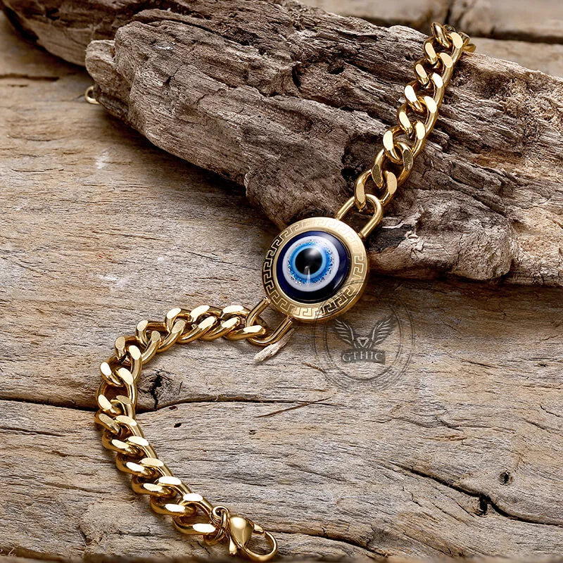 Gold Evil Eye Stainless Steel Bracelet