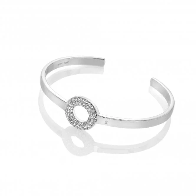 Sterling Silver White Topaz Forever Bangle DC176