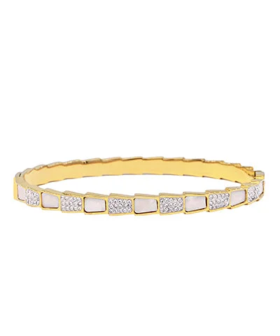 Multi-Texture Bangle Bracelet - Gold