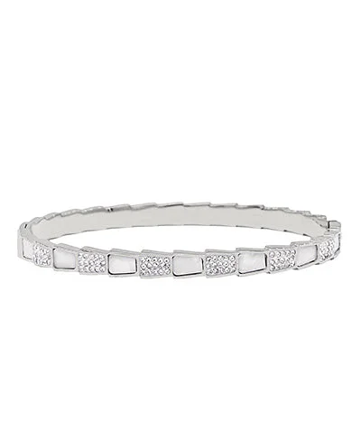 Multi-Texture Bangle Bracelet - Silver