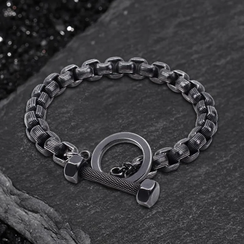 Retro Chain Stainless Steel Dumbbell Bracelet