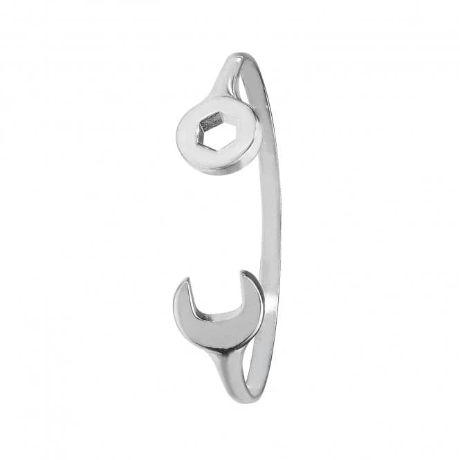 Acotis Silver Babies Oval Spanner Bangle G4208