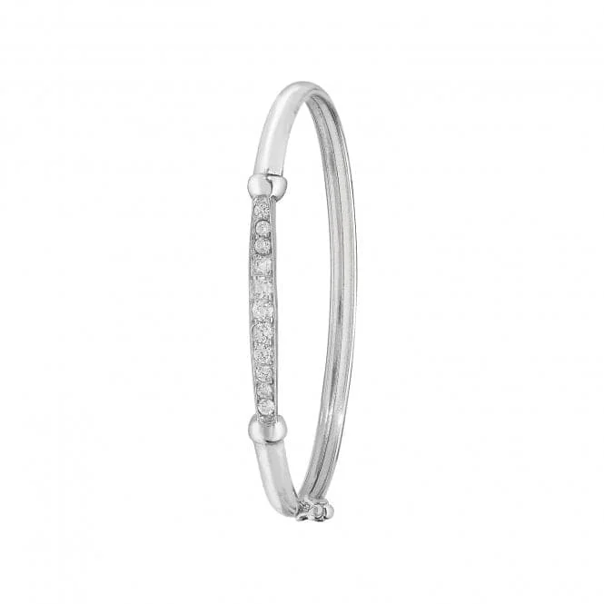 Acotis Silver Babies Oval Zirconia Bangle G4209CZ