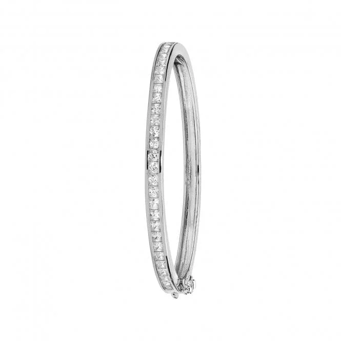 Acotis Silver Babies Zirconia Oval Bangle G4356