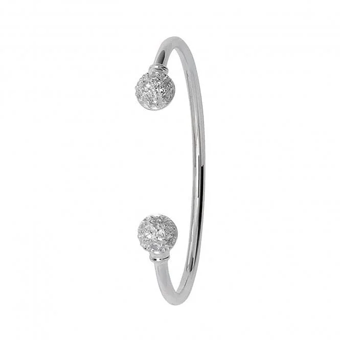 Acotis Silver Bangle Zirconia Torc G4032