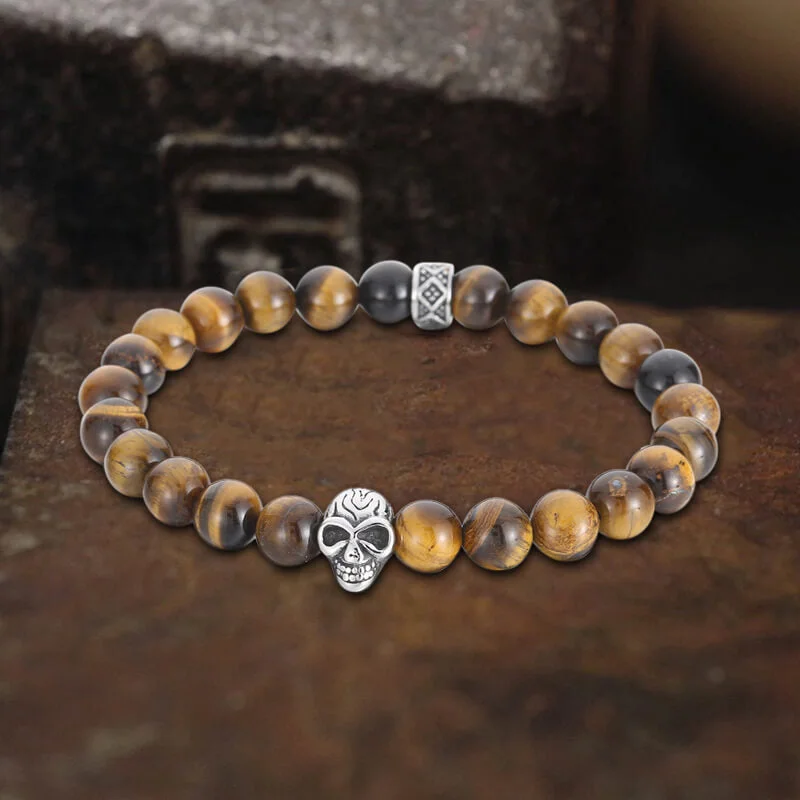 Skull Stainless Steel Beads Bracelet