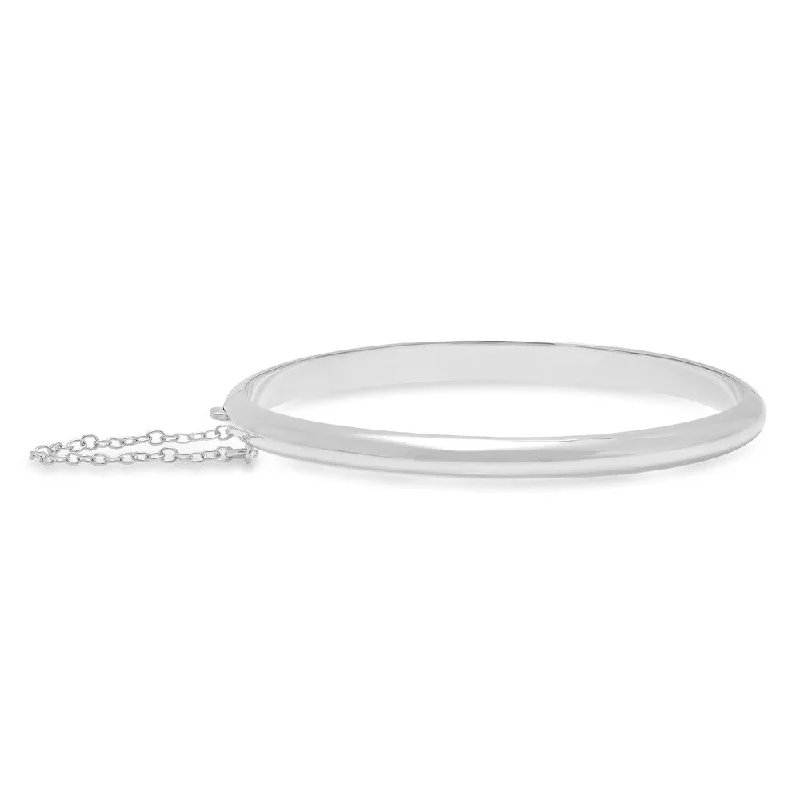 Sterling Silver Polished 5 mm Bangle Bracelet ( Size 7 )