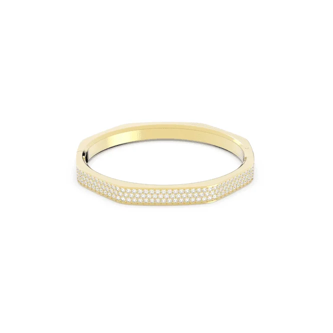 Dextera Octagon Pavé White Gold-tone Plated Bangle