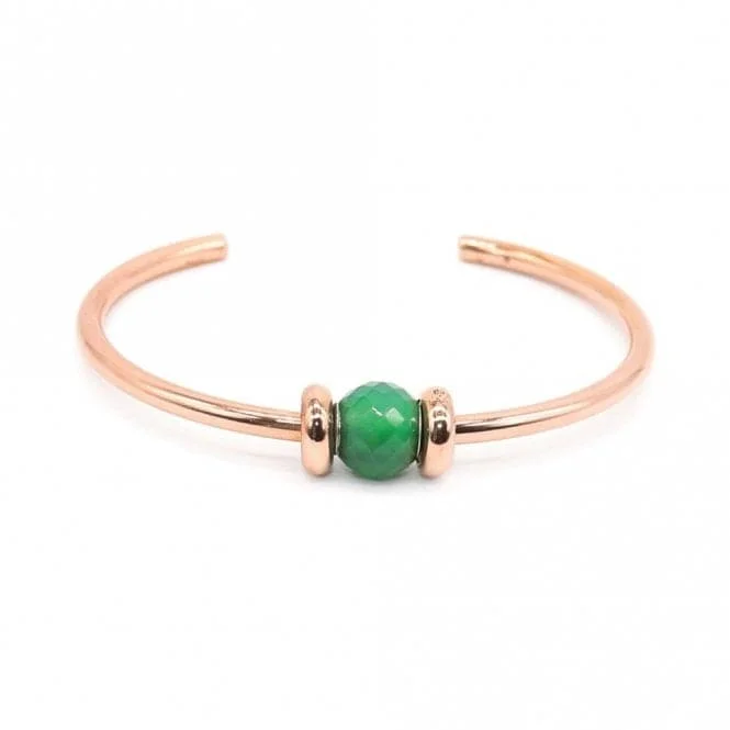 Green Onyx Copper Bangle