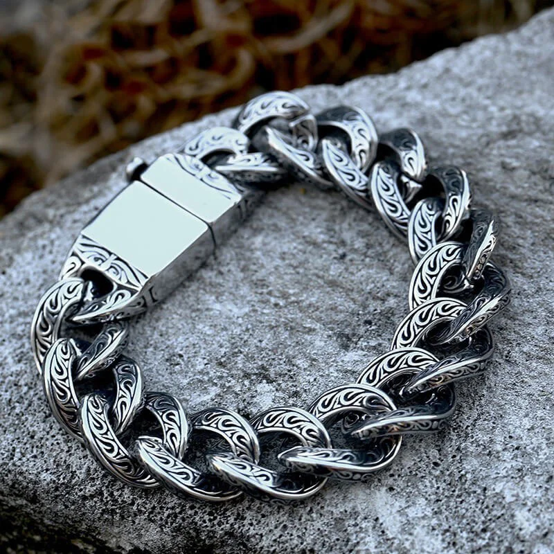 Vintage Carve Pattern Stainless Steel Bracelet