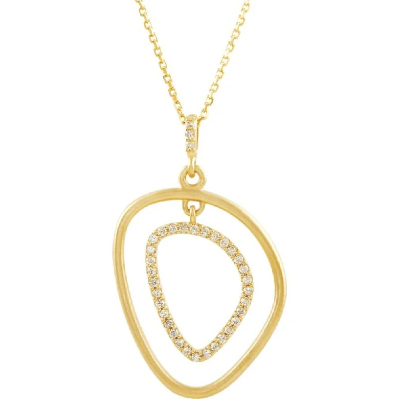 Diamond Organic Silhouette 14k Yellow Gold Pendant Necklace, 18" (1/6 Cttw)