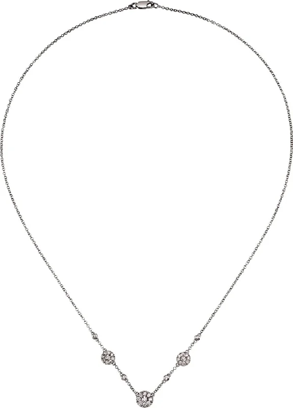 Diamond Pendant Necklace in 14k White Gold, 18" (1/2 Cttw)