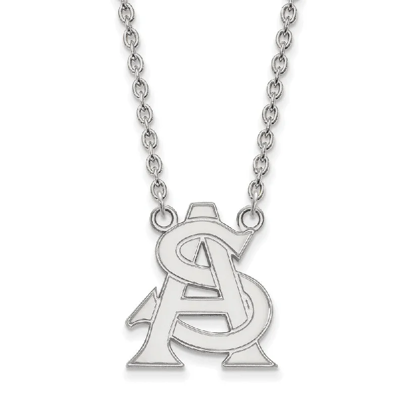 10k White Gold Arizona State Large Pendant Necklace