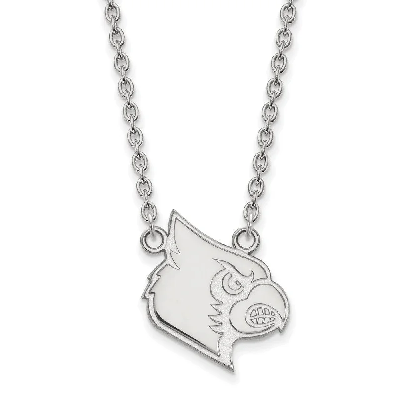 10k White Gold U of Louisville Large Pendant Necklace