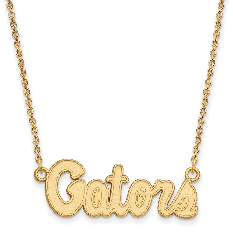 14k Gold Plated Silver U of Florida Small Gators Pendant Necklace