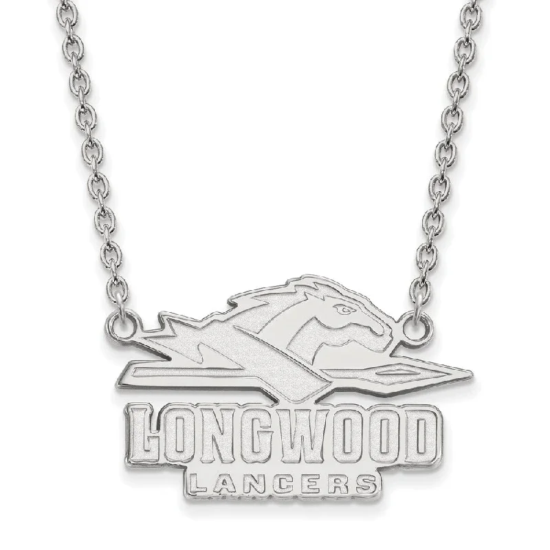 Sterling Silver Longwood U Large Enamel Logo Necklace