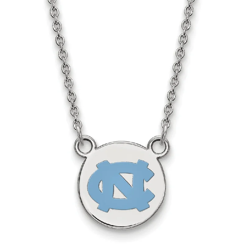 Sterling Silver North Carolina Small Enameled Disc Necklace