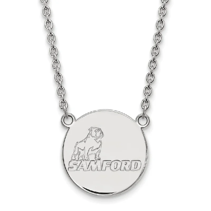 Sterling Silver Samford U Large Pendant Necklace