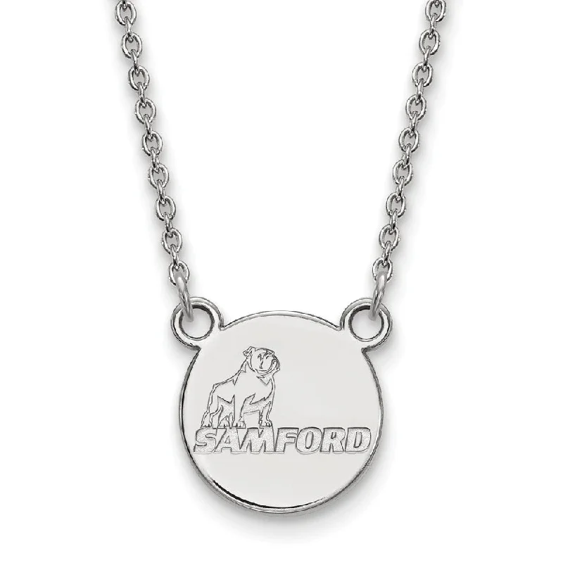 Sterling Silver Samford U Small Pendant Necklace