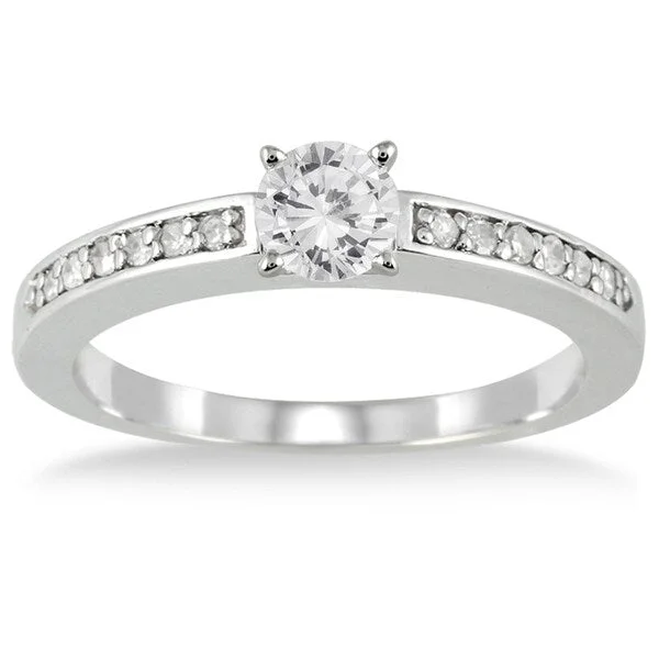 1/2 Carat TW Diamond Engagement Ring in 10K White Gold