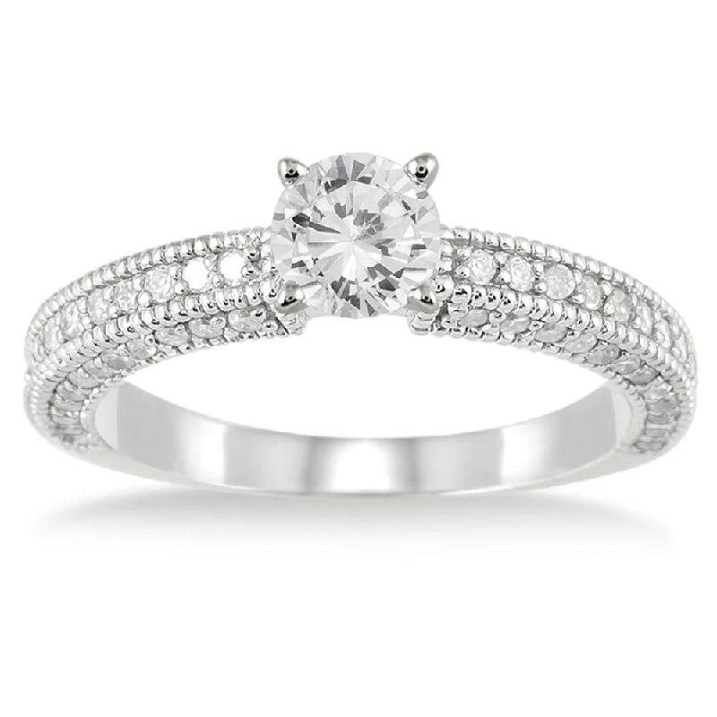 1 Carat TW Diamond Engagement Ring in 14K White Gold