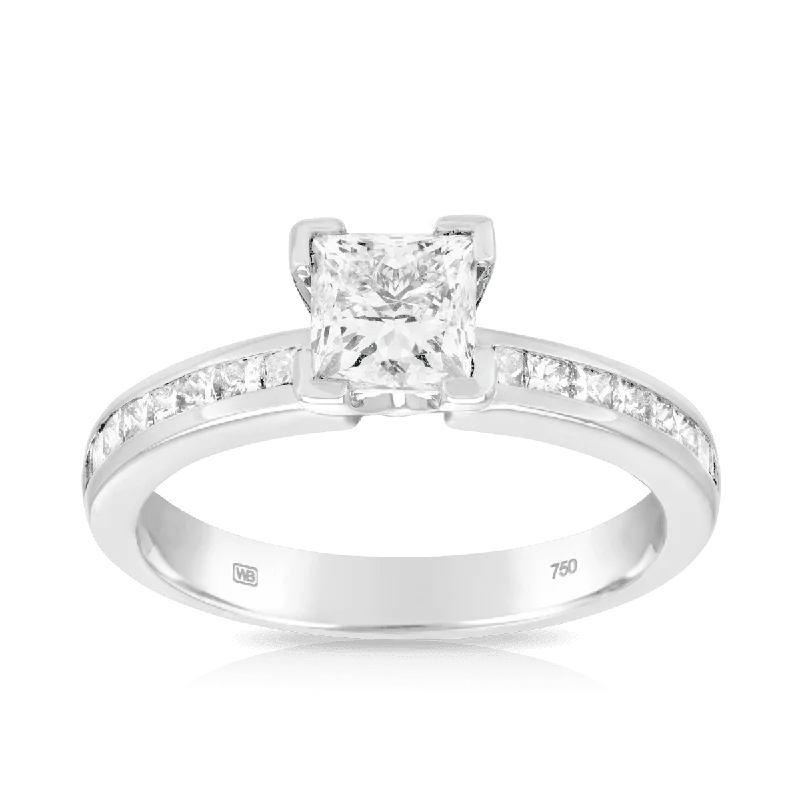 1.00ct TW Diamond Solitaire Engagement Ring in 18ct White Gold