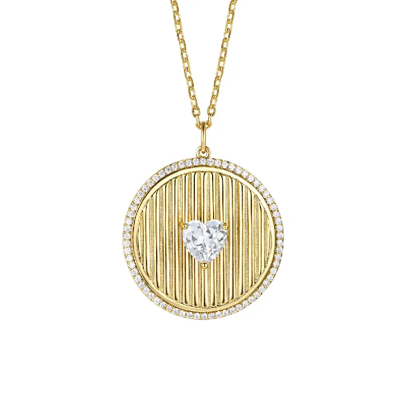 Marie Heart Medallion Pendant Necklace