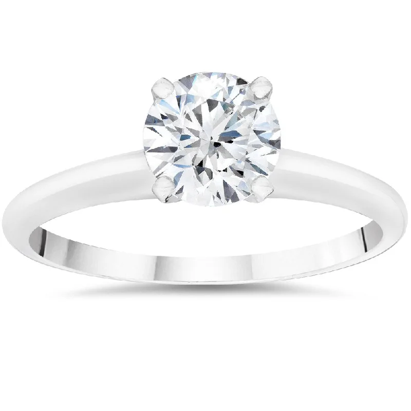 14k White Gold 5/8ct Round Cut Lab Grown Eco Friendly Diamond Solitaire Engagement Ring