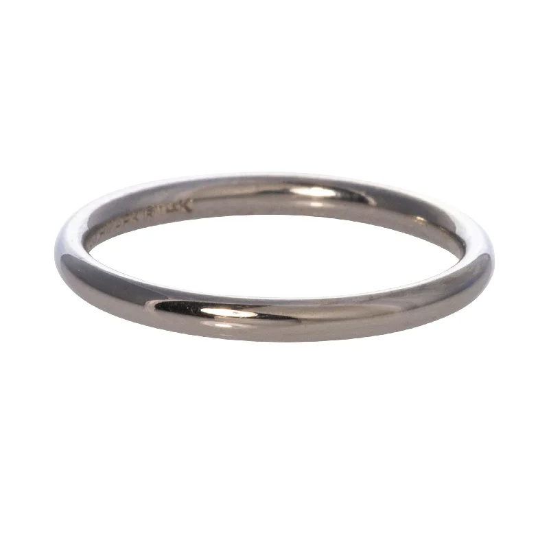 14K White Gold Regular Comfort Fit Wedding Band 2mm