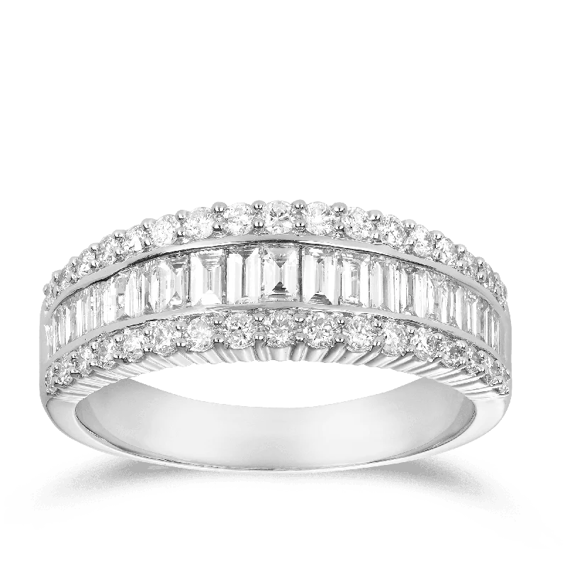 1ct TW Diamond Baguette Ring in 18ct White Gold