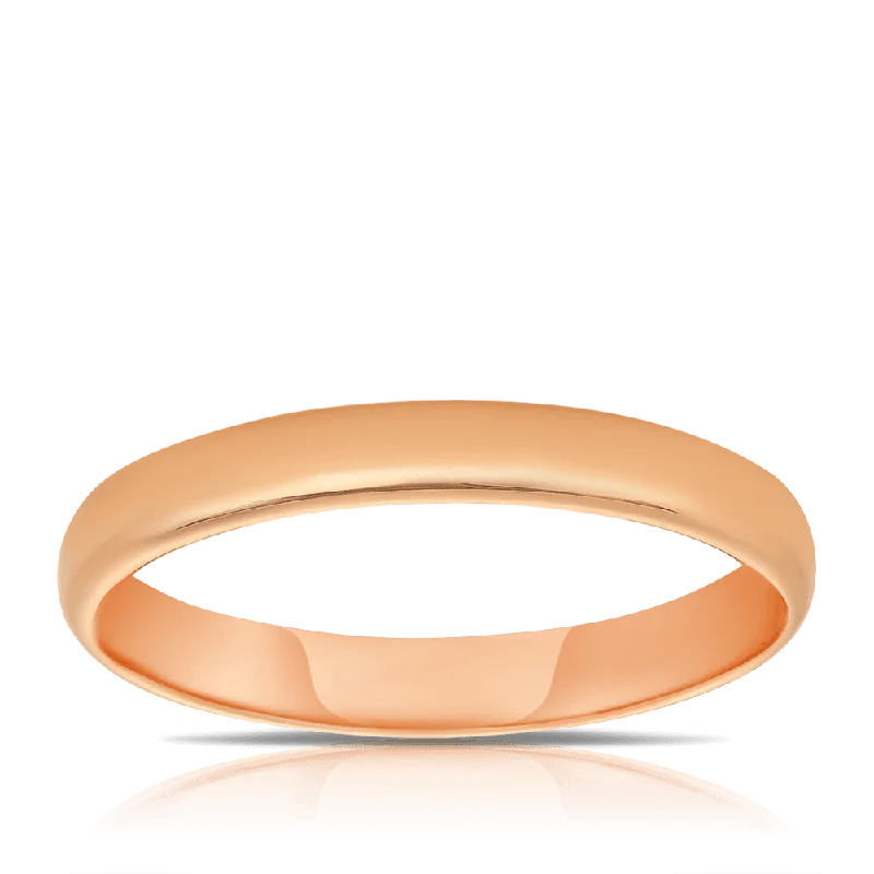 Plain Wedding & Anniversary Ring in 18ct Rose Gold