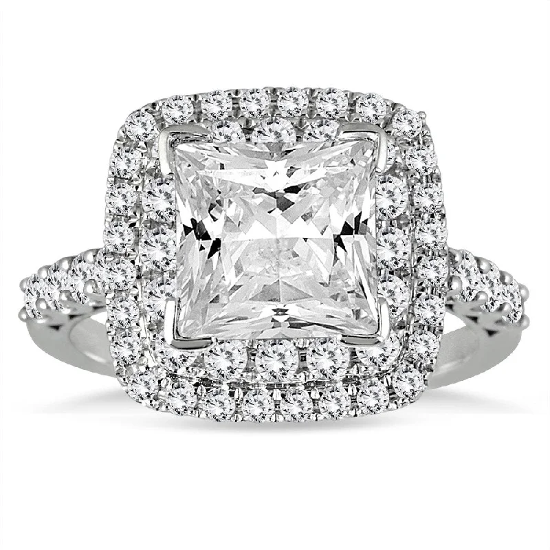 2 Carat TW Princess Diamond Estate Engagement Ring in 14K White Gold