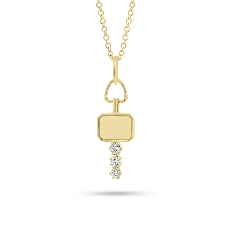 Diamond & Gold Key Pendant