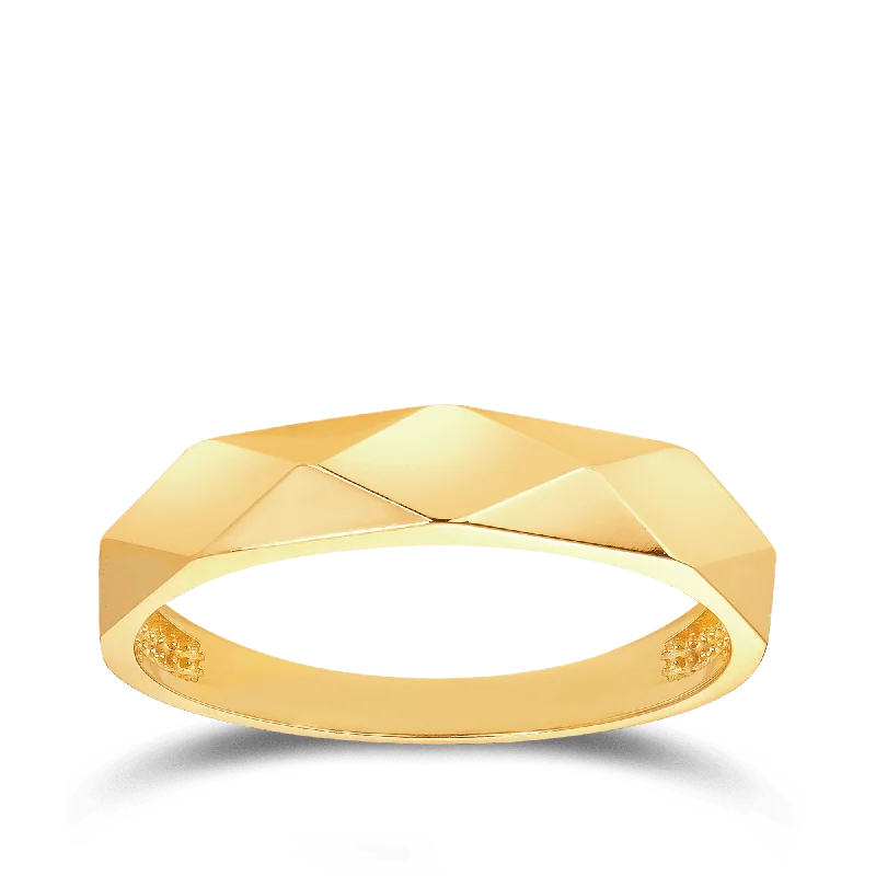 Large Geometric Ring in 9ct Yellow Gold