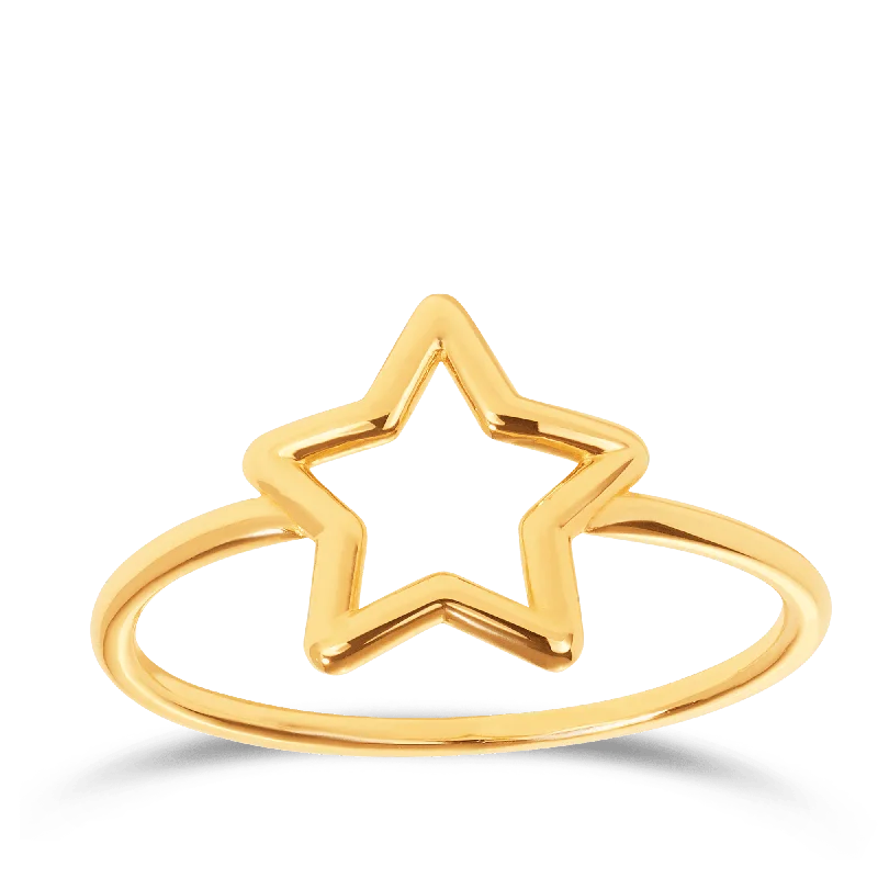 Plain Star Ring in 9ct Yellow Gold