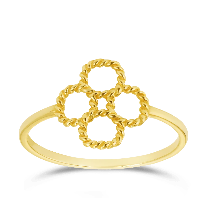 Flower Rope Ring in 9ct Yellow Gold