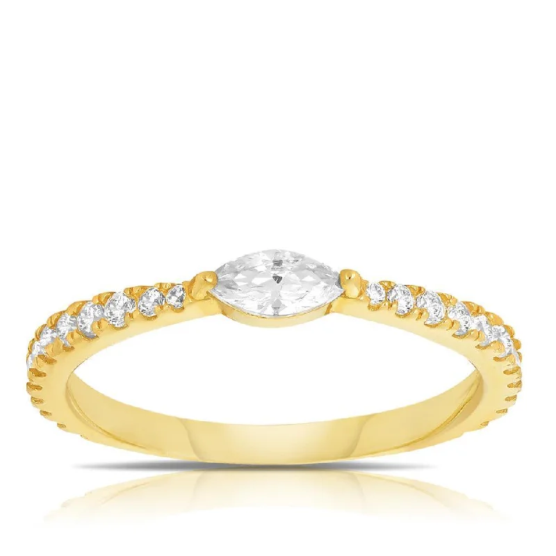 Marquise Cubic Zirconia Ring in 9ct Yellow Gold