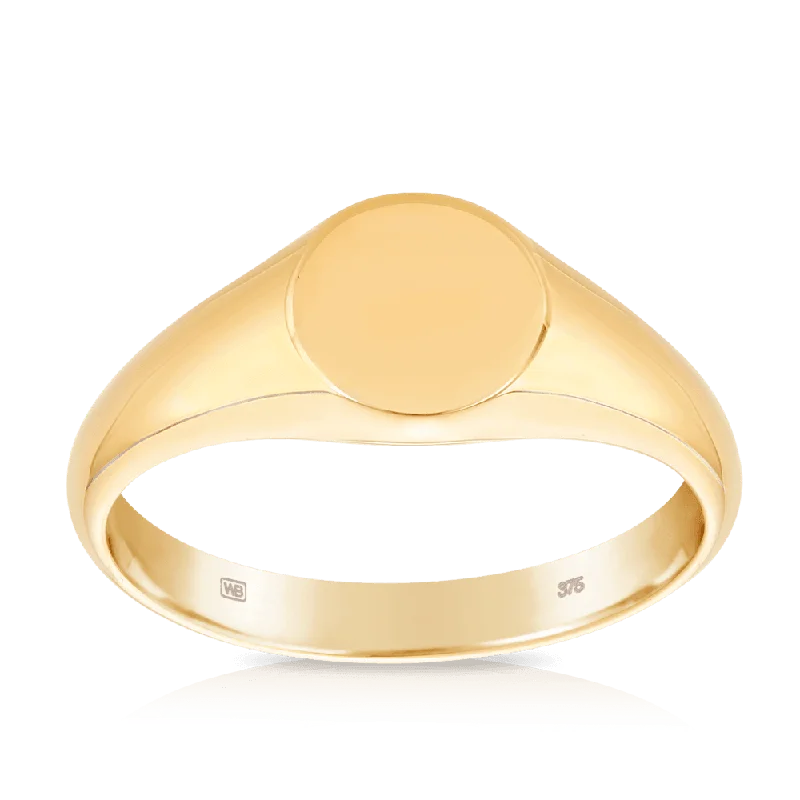 Round Signet Ring in 9ct Yellow Gold